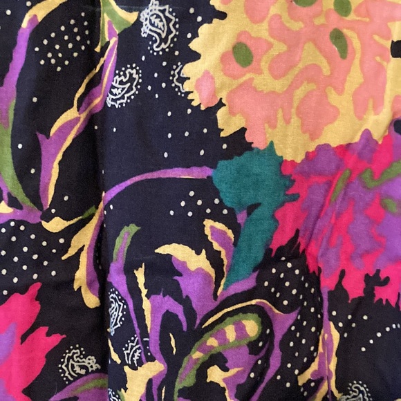 90s floral colorful maxi dress fun comfortable with slit Small - Picture 2 of 6